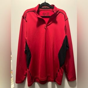 Nike Pro Combat Hyperwarm Dri-Fit MAX Red/Black Active Pullover XL half zip